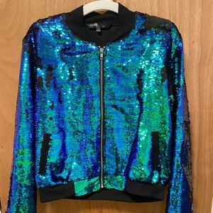 Lularoe Stevie bomber jacket, reversible sequins